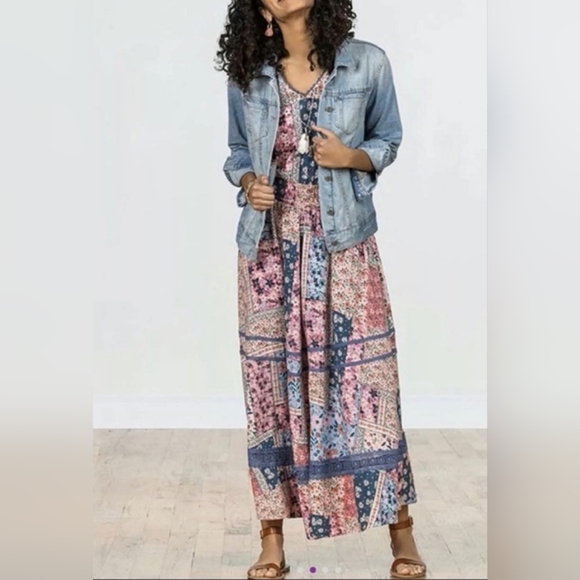 Matilda Jane Floral Patchwork Maxi Dress S - Picture 3 of 5